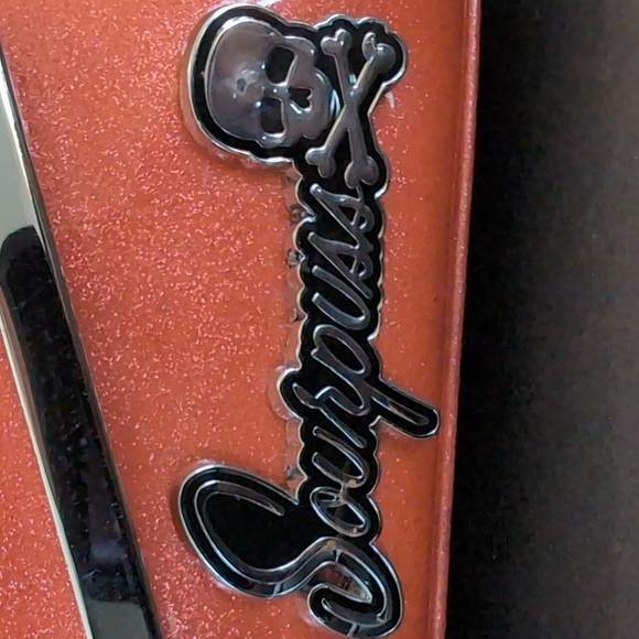 Sourpuss Womans Orange Faux Leather Retro Style Clutch. - Picture 2 of 12